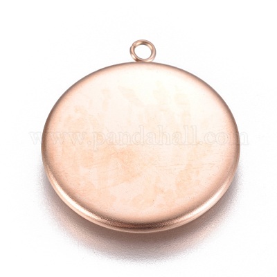 Ионное покрытие (ip) нержавеющая сталь 304 подвеска кабошон оправа STAS-G127-13-20mm-RG-1