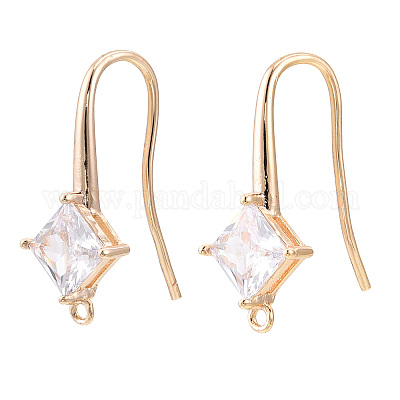 Крюк латунные серьги ZIRC-Q019-002G-1