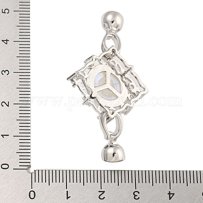 Стойка покрытие ромб латунь микропаве прозрачный кубический цирконий складные застежки KK-F876-01P-1