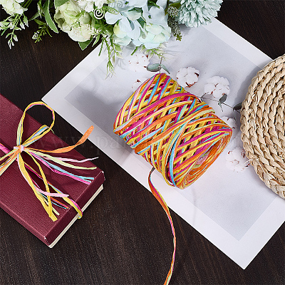 6 цвет шнуров из рафиевой бумаги OCOR-WH0063-110A-1