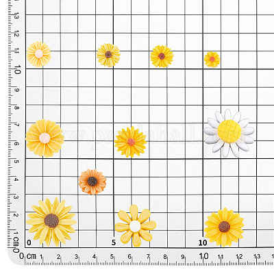 120 шт. 20 стиля плоские аксессуары для волос и костюма украшения украшения для скрапбукинга смоляные цветы ромашки кабошоны CRES-PH0001-14-1