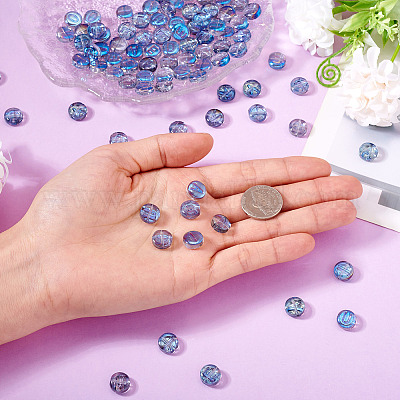 100 шт. 5 вида прозрачных гальванизированных стеклянных бусин с УФ-покрытием GLAA-TA0003-19A-1