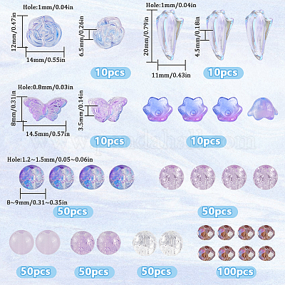 Прозрачные стеклянные бусины GLAA-SC0002-49-1