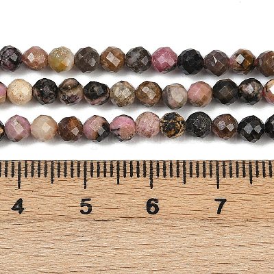 Природные родонит бисер нитей G-RM2025-B33-4mm-1