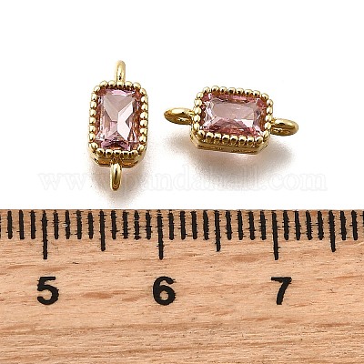 Настоящие 18k позолоченные латунные соединители с микропаве с кубическим цирконием ZIRC-L100-009G-06-1