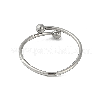 Не тускнеющие кольца-манжеты из нержавеющей стали 304 с круглым шариком для женщин X-RJEW-C105-01P-1