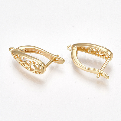 Латунные серьги-кольца с застежкой сзади KK-S350-070G-1