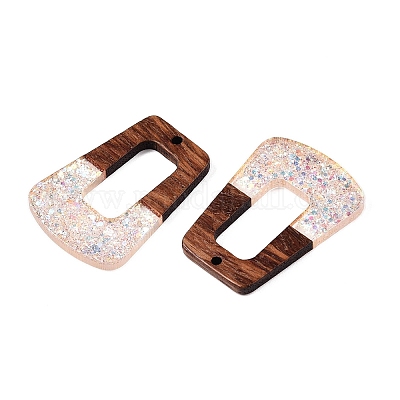 Подвески из эпоксидной смолы и орехового дерева RESI-T057-13E-1