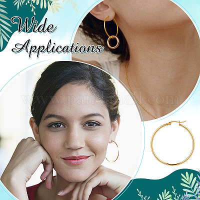 12 пара серег-колец из нержавеющей стали 201 EJEW-ME0001-10-1