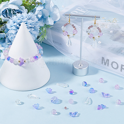 Прозрачные стеклянные бусины GLAA-SC0002-49-1