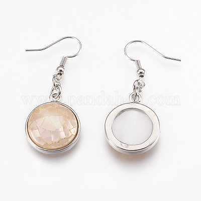 Оболочки болтающийся серьги EJEW-F162-C04-1