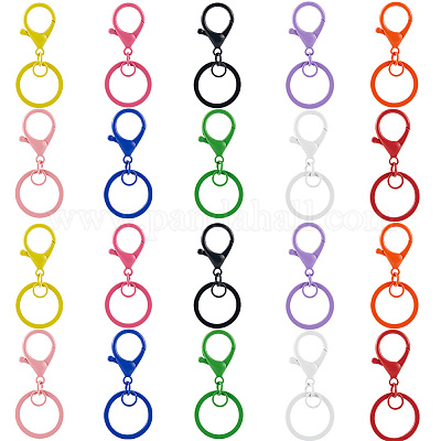 30 шт. 10-х цветная фурнитура для застежки брелока из цинкового сплава FIND-SC0014-16-1