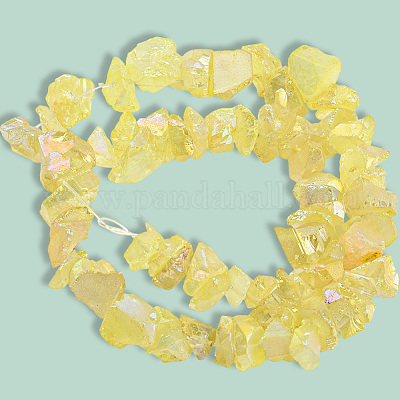 1 нить гальванизированных бусин из натурального кварца G-PA0001-18A-1