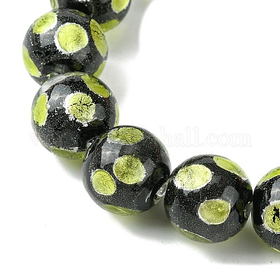 Серебряные песочные бусины лэмпворк ручной работы LAMP-A003-01B-1