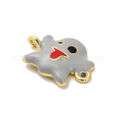 Подвески-соединители из латуни светло-серого цвета с эмалью на Хэллоуин KK-F915-04A-G-1