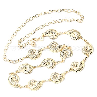 Летняя железная цепь-цепочка в виде ракушки для женщин&nbsp;LS-AJEW-G067-01G-1