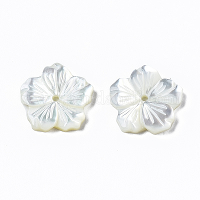 Натуральные белые бусины из перламутровых ракушек SSHEL-T014-42A-1