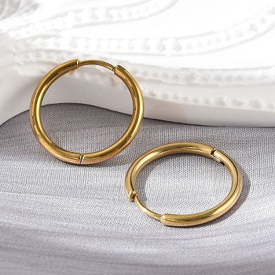 Серьги-кольца Huggie Hoop из нержавеющей стали 304 EJEW-G272-02-16mm-G-1