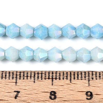 Антикоррозийные гальванические биконические стеклянные бусины EGLA-T021-4mm-16-08-1