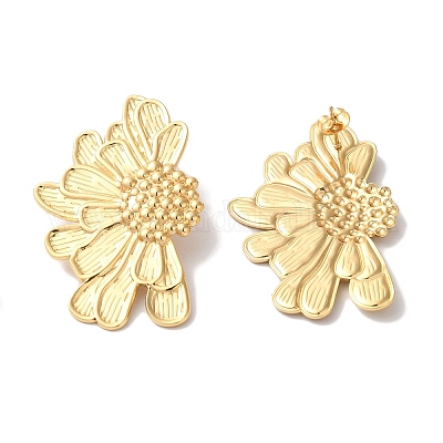 Серьги-гвоздики из нержавеющей стали 304 с ионным покрытием (IP) для женщин EJEW-L287-021G-1