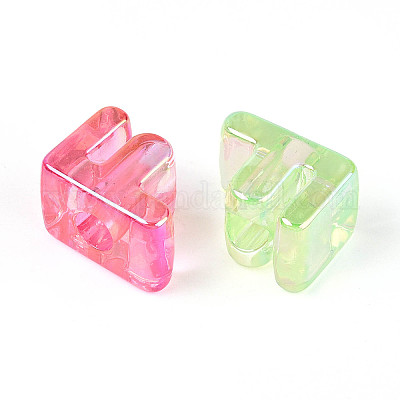 УФ-покрытие прозрачные акриловые европейские бусины OACR-M027-02F-1