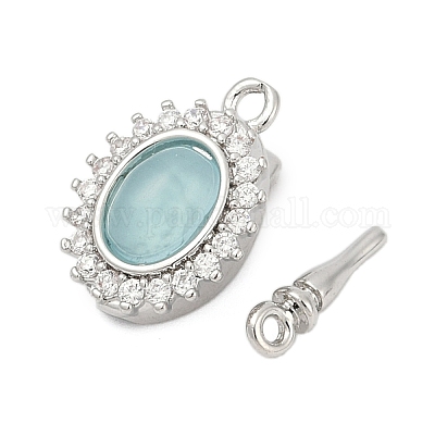 Латунные микро проложить кубического циркония ящик с застежками KK-P291-43P-02-1