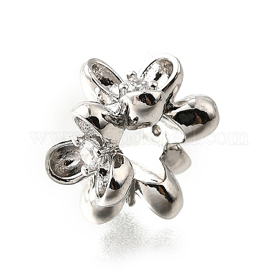 Латунь микропаве прозрачный кубический цирконий европейский бисер KK-V008-15P-1