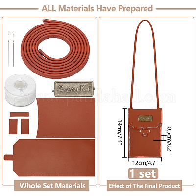 Набор для самостоятельного вязания сумки-портфеля для мобильного телефона&nbsp;DIY-WH0588-69D-1