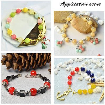 Выпечка расписанная имитация нефрита стеклянные круглые бусины DGLA-PH0002-04-1