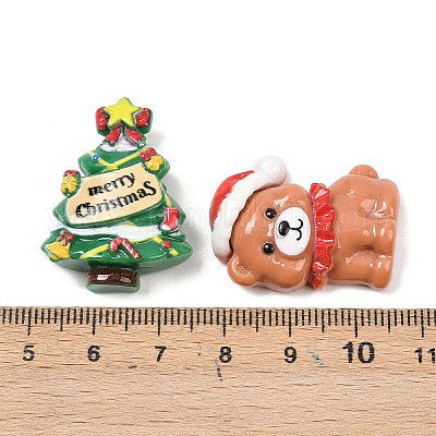 Кабошоны из непрозрачной рождественской смолы CRES-Z015-01A-1