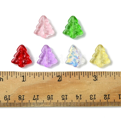 60шт 6 цвета прозрачные стеклянные бусины EGLA-FS0001-44-1