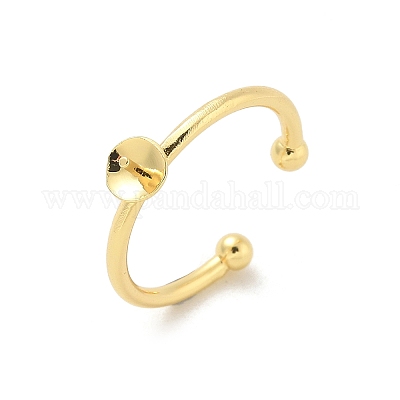 Закрепки кольца из латуни с открытой манжетой&nbsp;LS-KK-G518-04G-02-1