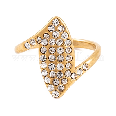 Кольцо из нержавеющей стали 304 в форме конского глаза для женщин RJEW-C086-27-G-1