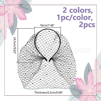 2 шт. 2 цвета свадебная вуаль со стразами тканевые резинки для волос DIY-GA0007-03-1