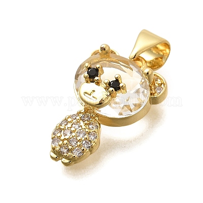 Латунные микро проложить кубического циркония подвески KK-C087-05G-1