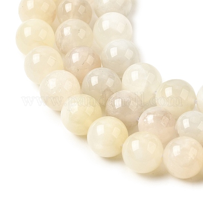 Натуральный белый лунный камень бисер пряди&nbsp;G-F674-08-8mm-01-1