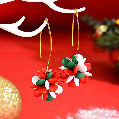 Серьги-подвески из латуни и акрила FS-WGAD9BB-01-1