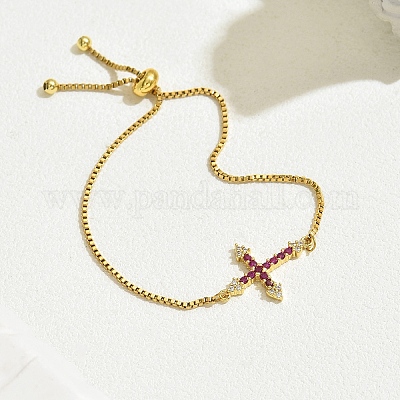 Модные латунные браслеты-слайдеры с цепочкой-коробкой FA9198-2-1