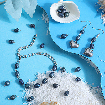 Подвески-коннекторы для картофеля с натуральным культивированным пресноводным жемчугом PALLOY-SC00019-1