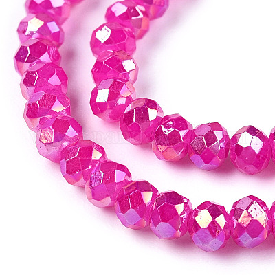 Выпечка окрашенные стеклянные бусины пряди DGLA-A034-J2mm-B11-1