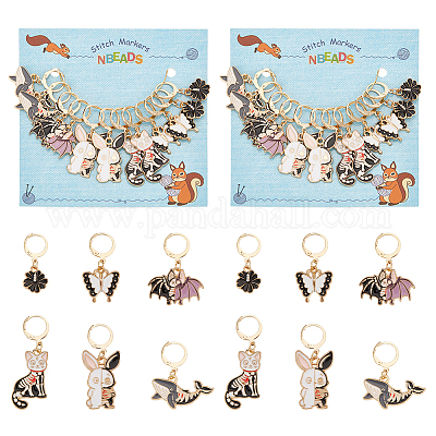 Сплав эмали с подвесными маркерами петель со стразами HJEW-AB00236-1