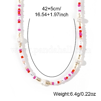 Французские ожерелья из искусственного жемчуга и стеклянных бусин IC6736-1-1