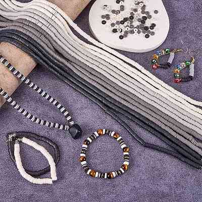 12 нить 4 цвета плоские круглые бусины ручной работы из полимерной глины CLAY-SZ0001-86-1