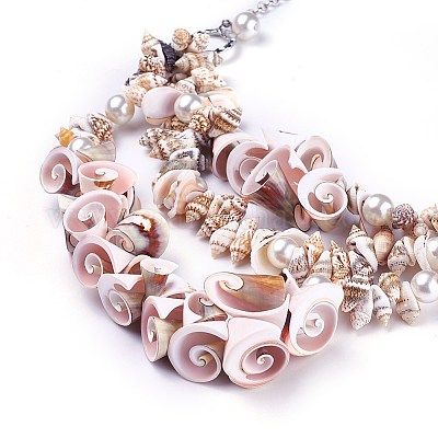 Ожерелья с нагрудниками&nbsp;LS-NJEW-WH0004-01P-1