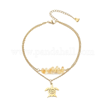 Многорядные браслеты с подвесками из нержавеющей стали 304 AJEW-AN00511-1