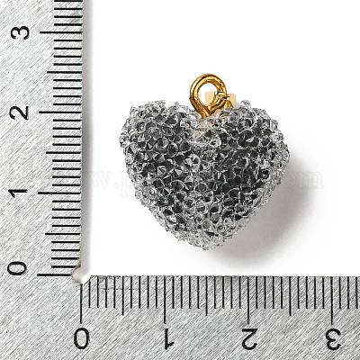 Подвески из прозрачной смолы с точками из стразов RESI-N040-01G-01-RS-1