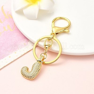 Брелок из латуни с микропаве из кубического циркония KEYC-YW00089-10-1