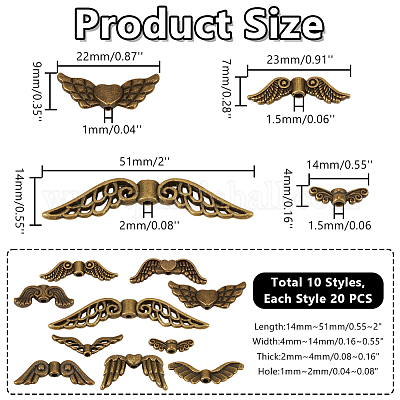200шт 10 стиля бусины из сплава в тибетском стиле TIBE-DR0001-01B-AB-1