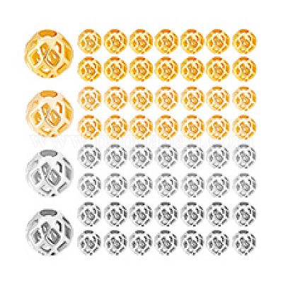 80шт 4 цвета латунные бусины KK-PH0011-96-1