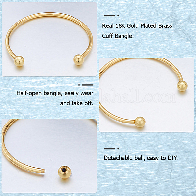 6шт стойка покрытая латунью изготовление браслета-манжеты KK-BBC0013-98-1